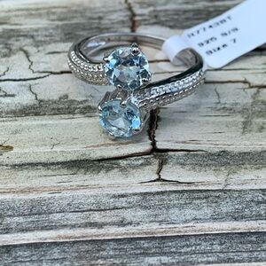 Aquamarine Sterling silver Ring size 7